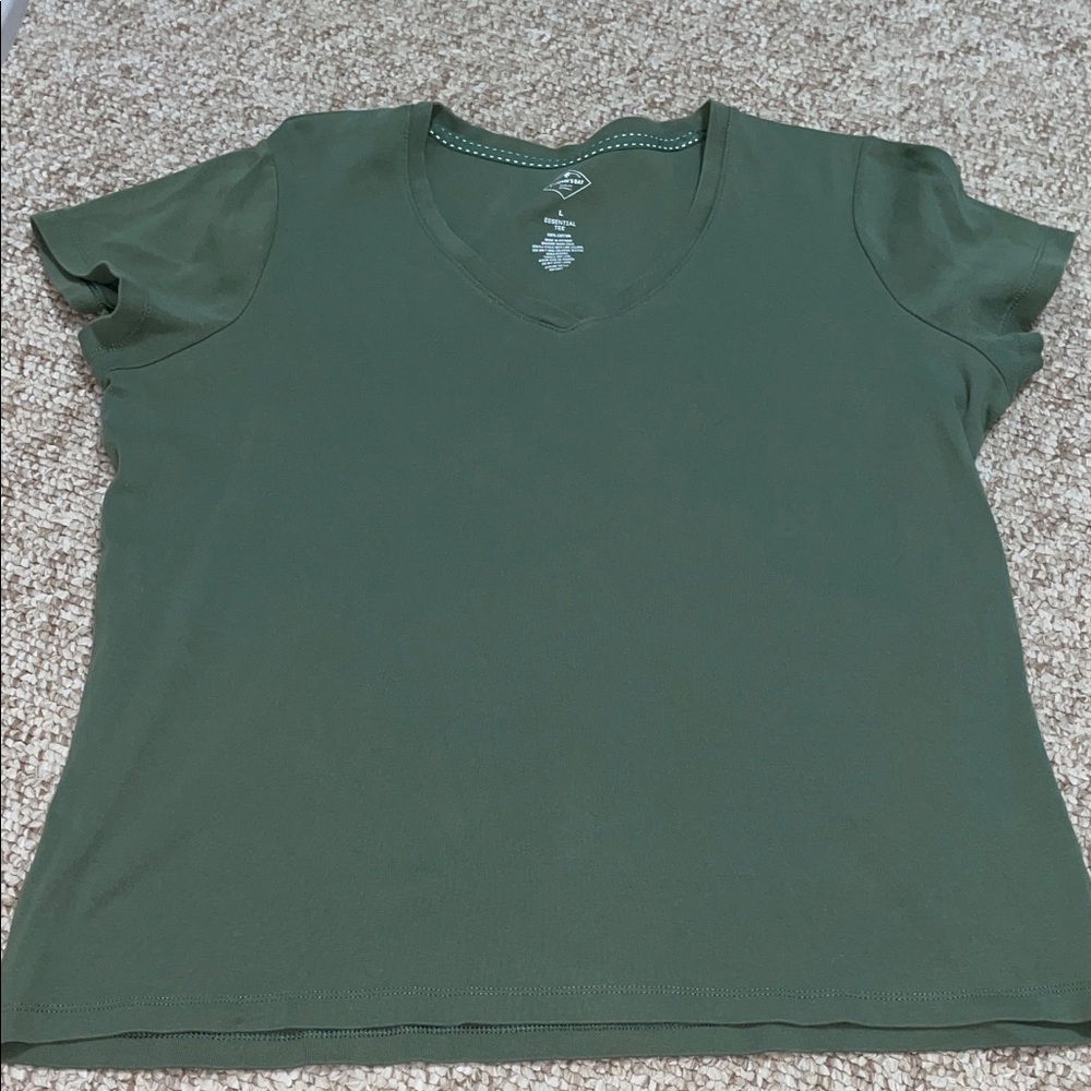 St. John’s Women's Green V-Neck T-Shirt